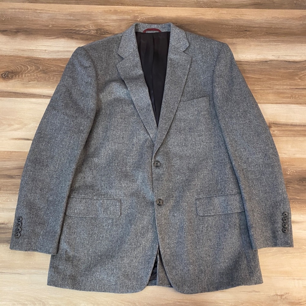 Haspel Blazer 42L Cotter Sport Coat 100% Camelhair Two Button Gray Heather